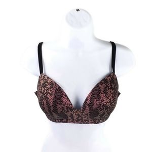 Victorias Secret Iridescent Snake Print No Wire Padded Bra Womens 34D